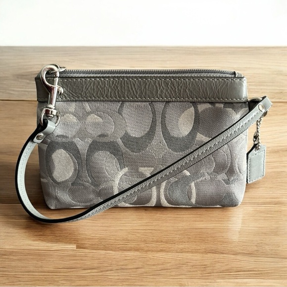 Coach Silver and Gray Wristlet - Picture 4 of 7